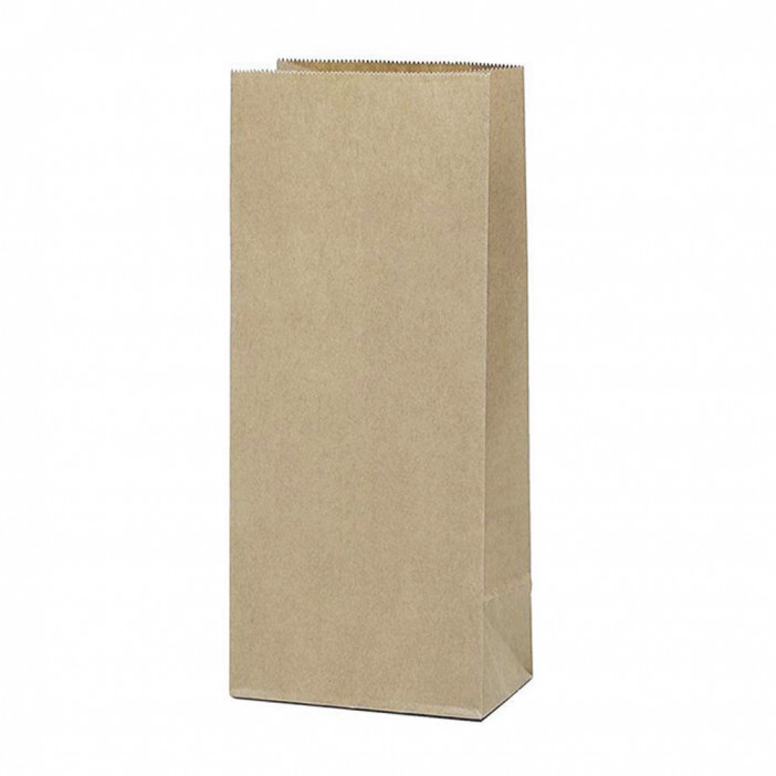 Пакет бумажный крафт 70г/м2 размер 25*12*8см уп 10шт