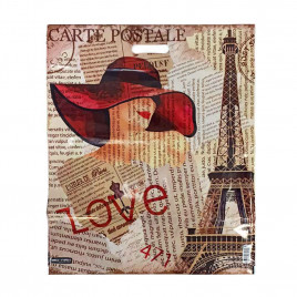 Пакет с вырубной ручкой Дама в шляпе 50*60см 100мкм 25шт