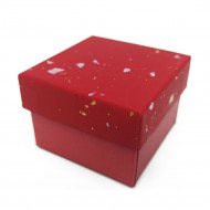 Коробка квадрат Золотая крошка красная размер 5*5*3,5см