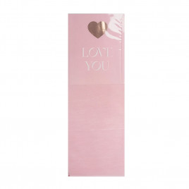 Рукав на 1 цветок Love you микс розовый размер 14*40см уп 10шт