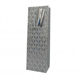 Пакет под бутылку ЛЮКС Ромбики с тиснением размер 12*36*9см