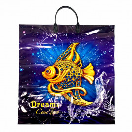 Пакет с пластмассовыми ручками 40*44см Золотая рыбка 10шт