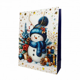 Пакет ЛЮКС НГ Снеговик размер 31*44*12см