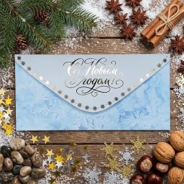 Конверт для денег НГ С Новым годом! 8*16,5см арт 59697
