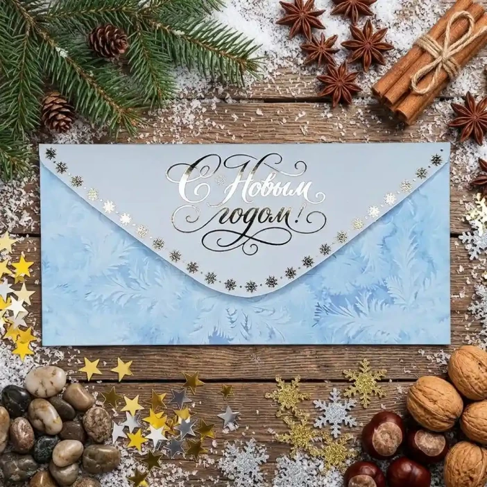 Конверт для денег НГ С Новым годом! 8*16,5см арт 59679