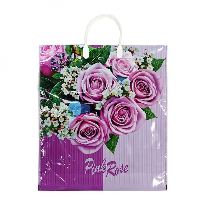 Пакет с пластмассовыми ручками Pink Rose