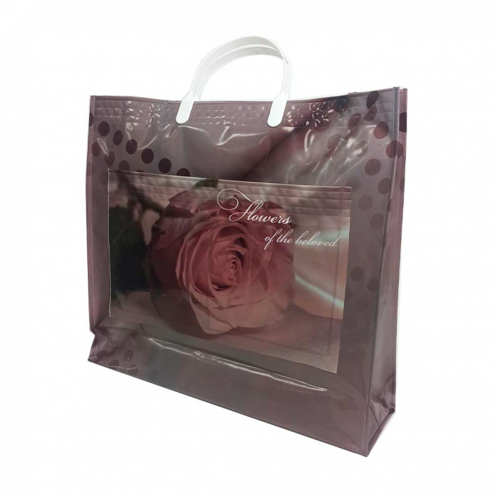 Сумка с пластмассовыми ручками многослойная с карманами Колорит 40*33см