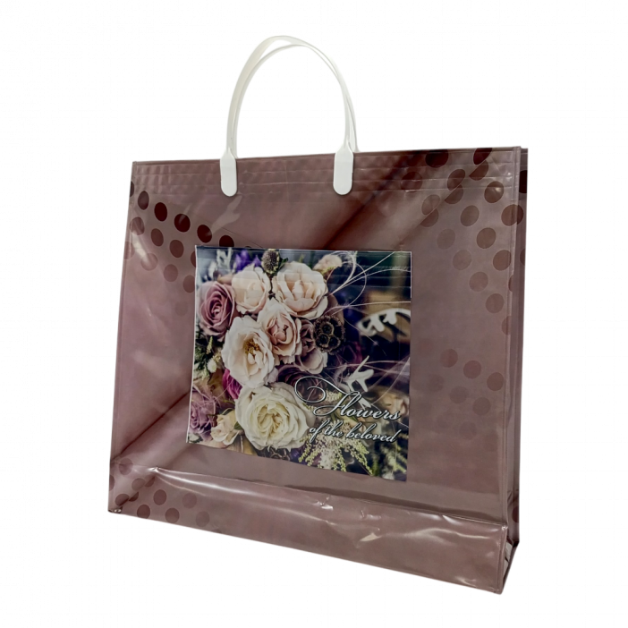 Сумка с пластмассовыми ручками многослойная с карманами Колорит 40*33см