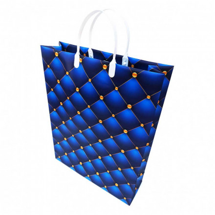Пакет сумка размер 32*40см Синий стеганый узор
