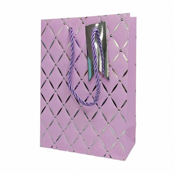 Пакет ЛЮКС Ромбики с тиснением размер 14*20*7см