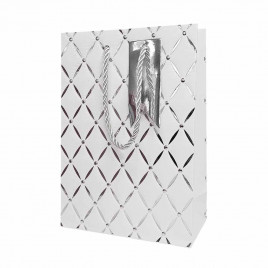 Пакет ЛЮКС Ромбики с тиснением размер 14*20*7см