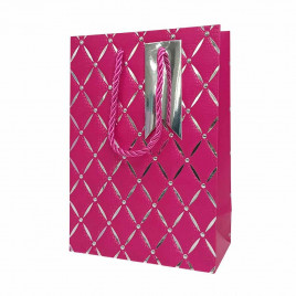 Пакет ЛЮКС Ромбики с тиснением размер 14*20*7см