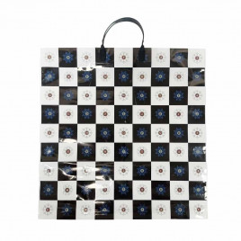Пакет с пластмассовыми ручками 40*44см Шахматный орнамент 10шт