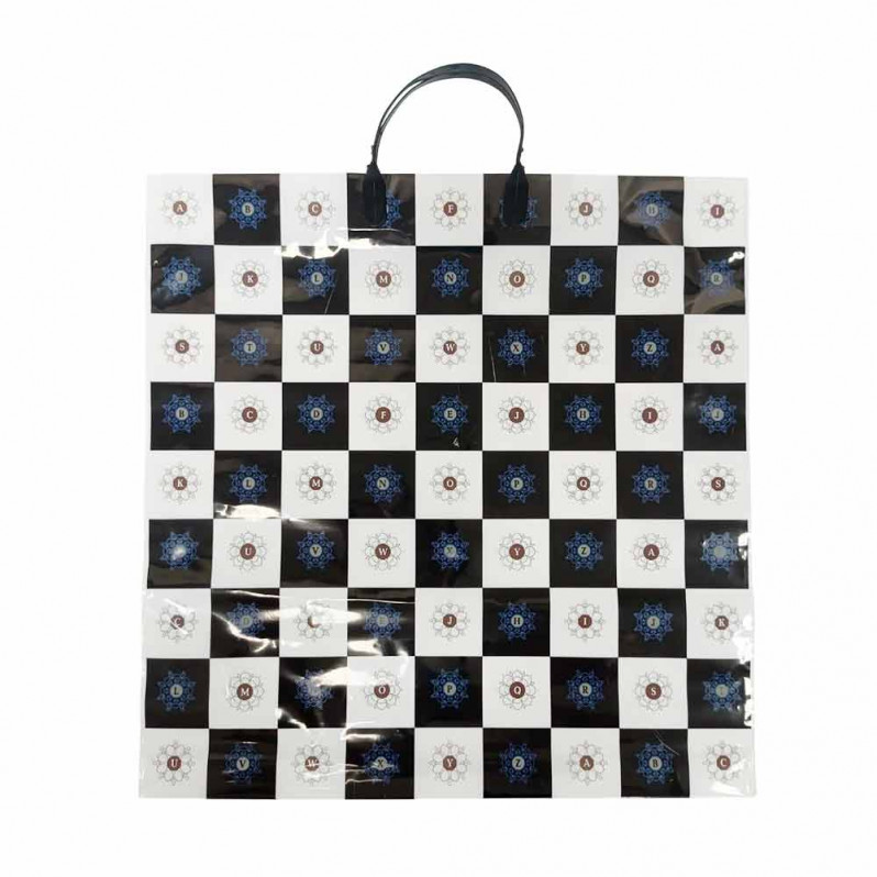 Пакет с пластмассовыми ручками 40*44см Шахматный орнамент 10шт