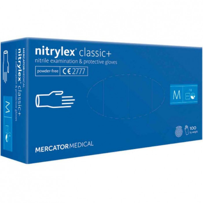 Перчатки нитриловые Nitrylex голубые 50 пар XS, S, M, L 