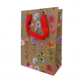 Пакет крафт Цветы размер 14*20*7см