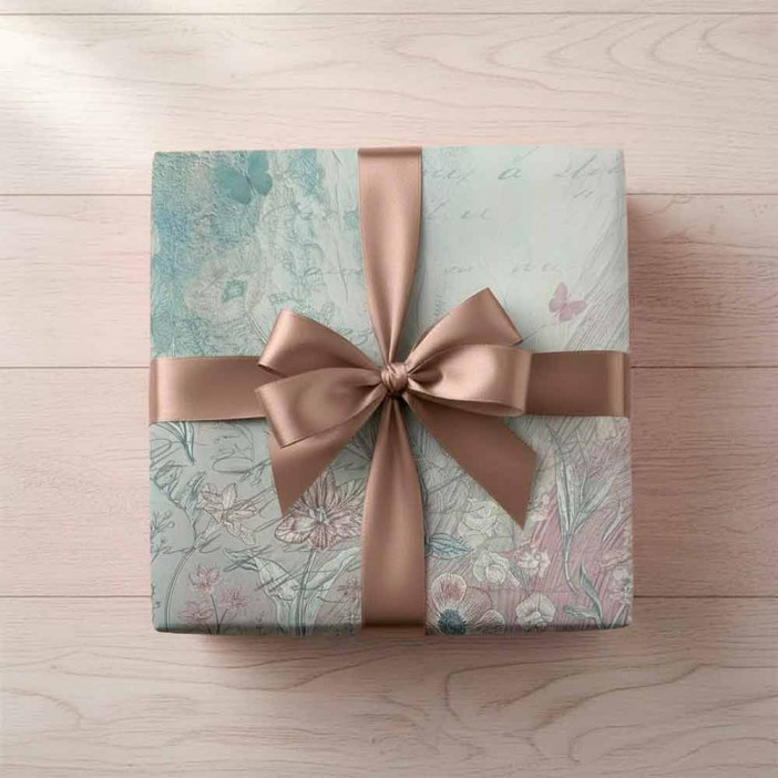 Бумага крафт лист Цветы фиолетовая размер 50*54см