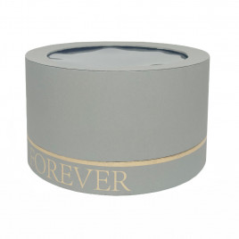 Коробка круг Forever с окошком серая размер 25*15см