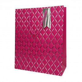 Пакет ЛЮКС Ромбики с тиснением размер 26*32*12см