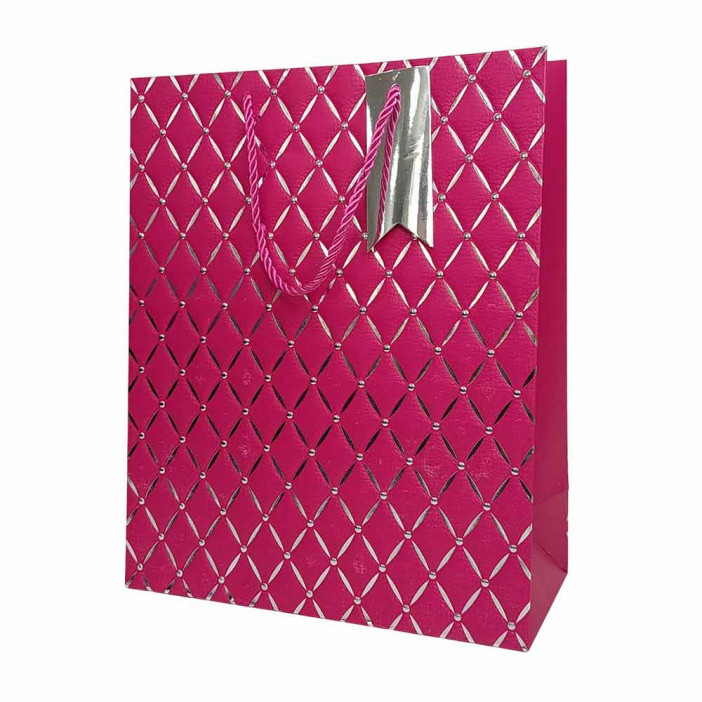 Пакет ЛЮКС Ромбики с тиснением размер 26*32*12см