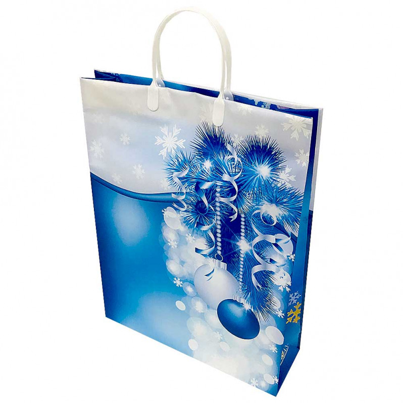 Пакет сумка размер 32*40см Белый и синий шар