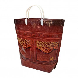 Сумка с пластмассовыми ручками многослойная с карманами Кошелек  37*37см