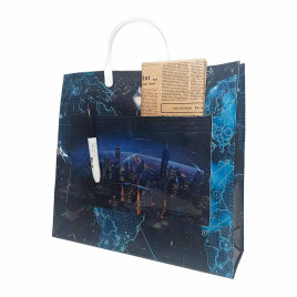 Сумка с пластмассовыми ручками многослойная с карманами Атланта 40*33см