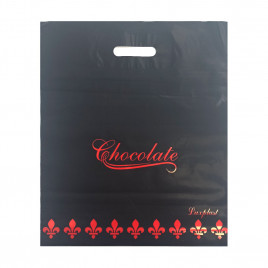Пакет с вырубной ручкой Шоколад красный 40*47см 95мкм 25шт
