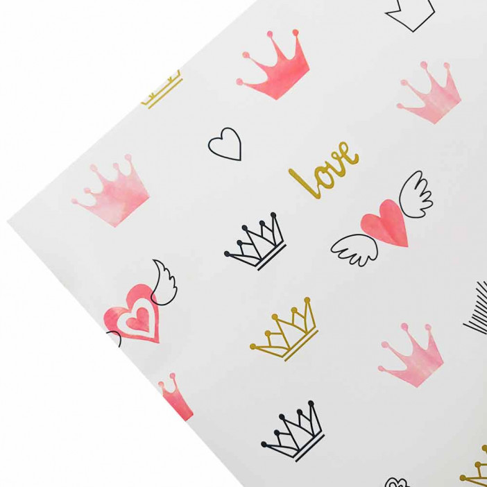 Бумага подарочная Корона размер листа 70*100см уп 2л