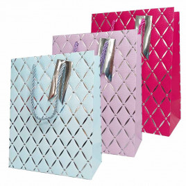 Пакет ЛЮКС Ромбики с тиснением размер 18*23*10см