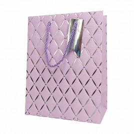 Пакет ЛЮКС Ромбики с тиснением размер 18*23*10см