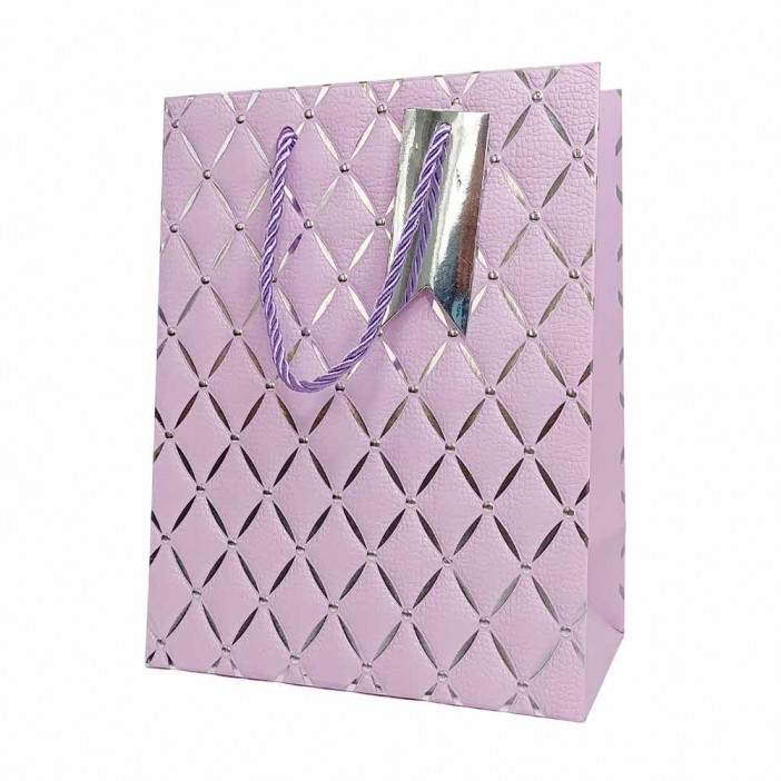 Пакет ЛЮКС Ромбики с тиснением размер 18*23*10см