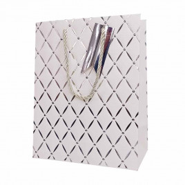 Пакет ЛЮКС Ромбики с тиснением размер 18*23*10см
