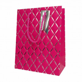 Пакет ЛЮКС Ромбики с тиснением размер 18*23*10см