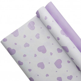 Пленка в рулоне матовая Палитра любви сиреневая размер 57см*10м 65мкм