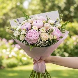 Пленка в рулоне матовая Нежные полосы пудра размер 58см*10м 50мкм