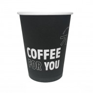 Стакан бумажный Coffee for you черный 350мл (50шт)