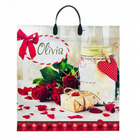 Пакет с пластмассовыми ручками 40*44см Оливия 10шт