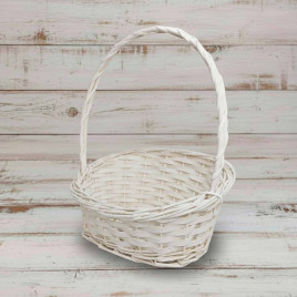 Корзина овальная белая ива со скошенным краем в 3-х размерах