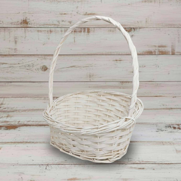 Корзина овальная белая ива со скошенным краем в 3-х размерах