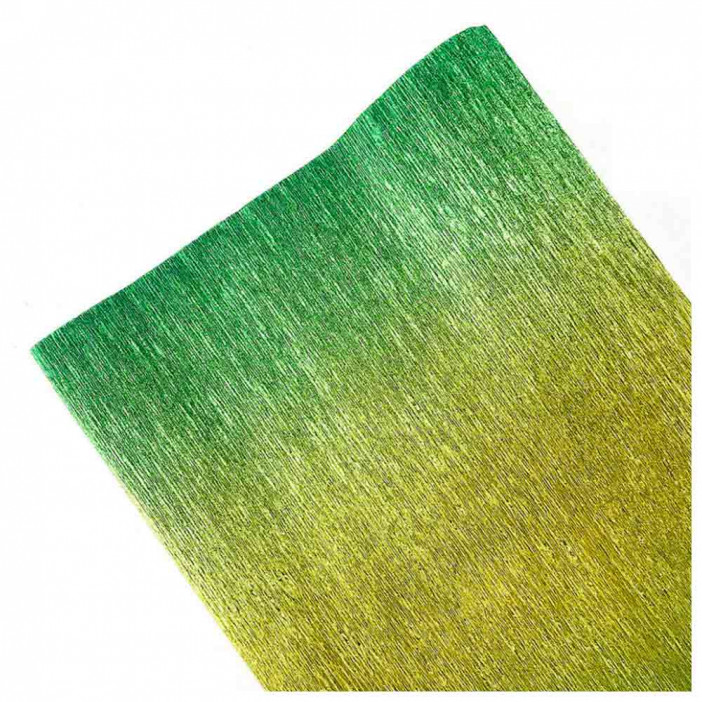 Бумага гофрированная металл ЗЕЛЕНО-ЖЕЛТАЯ №801/2 180гр 