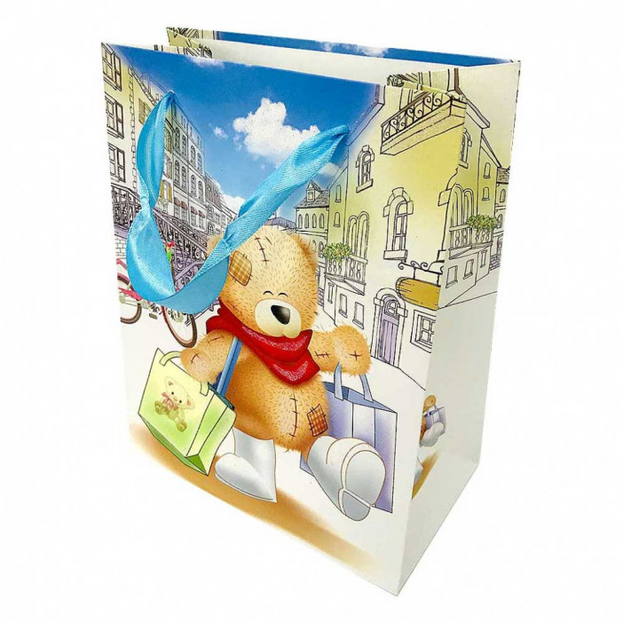 Пакет ЛЮКС Мишка с блеском размер 26*32*12см