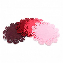 Салфетка из фетра ажурная круглая d-10см уп 4шт