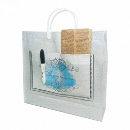 Сумка с пластмассовыми ручками многослойная с карманами Грация 40*33см