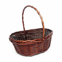 Корзина овальная ива коричневая размер 28*20*11*27см