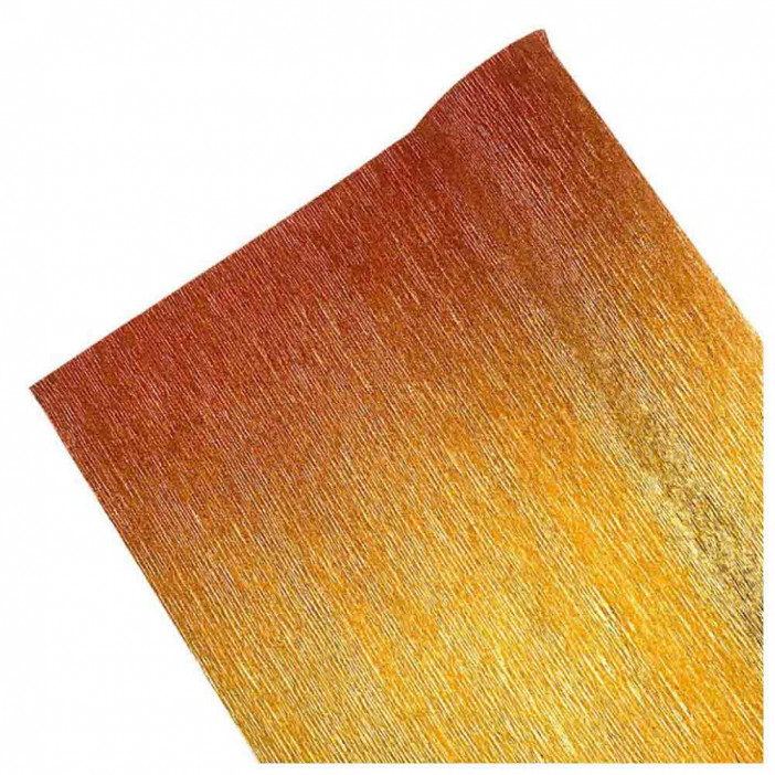 Бумага гофрированная металл КРАСНО-ЖЕЛТАЯ №801/1 180гр 