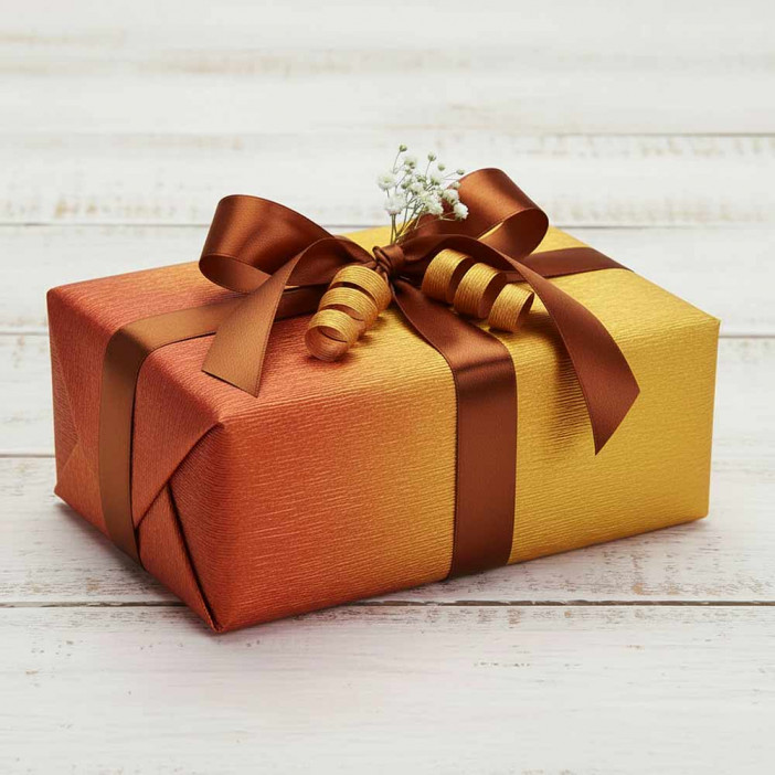 Бумага гофрированная металл КРАСНО-ЖЕЛТАЯ №801/1 180гр 