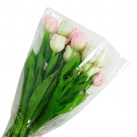 Конус прозрачный с рисунком Точки размер 30*60см уп 50шт