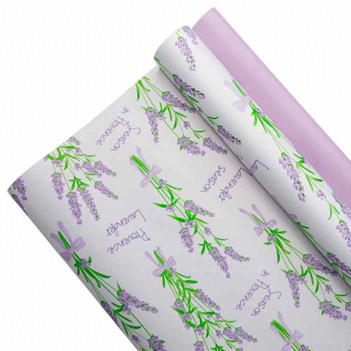 Пленка в рулоне матовая Лаванда пастельно-сиреневая размер 57см*10м 65мкм