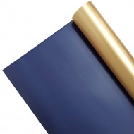 Пленка в рулоне матовая двухцветная золото синий размер 58см*10м 65мкм